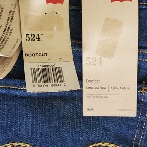 Levis 524 Ultra Low Rise Slim Bootcut Jeans